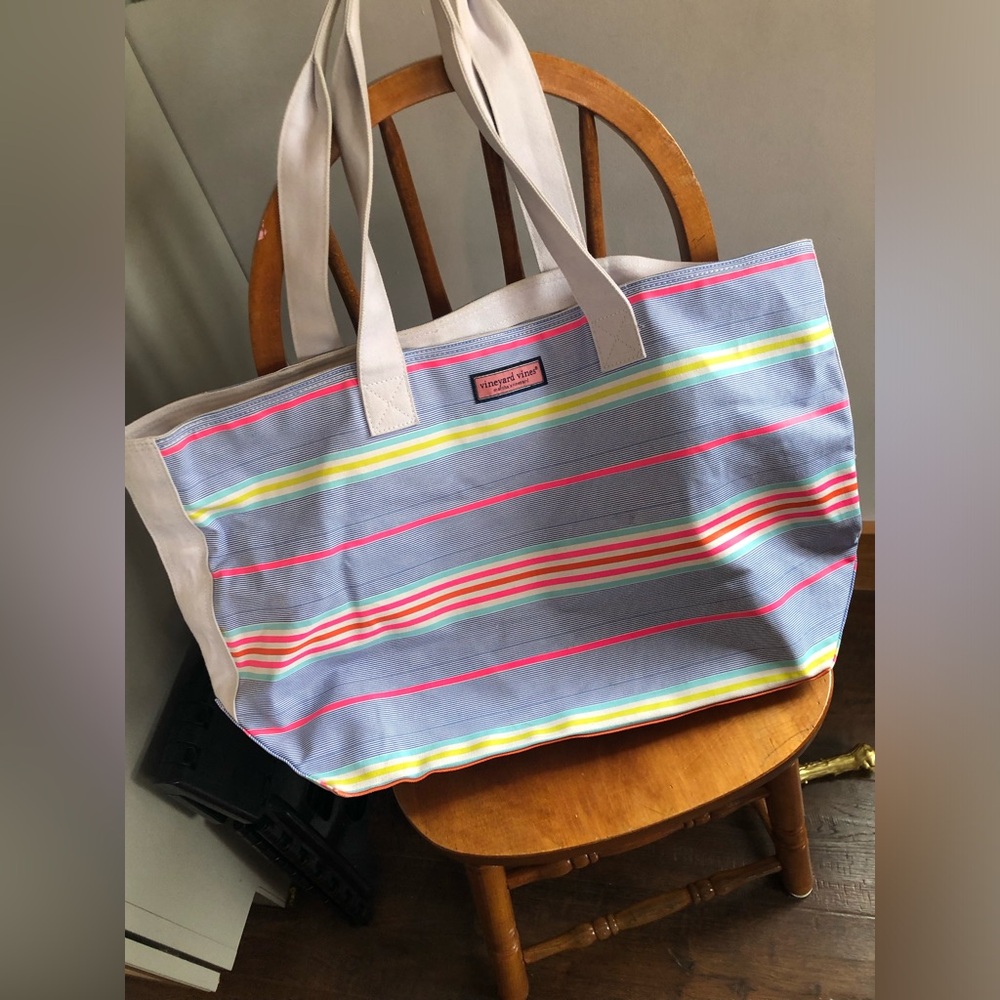 Vineyard Vines Large Striped Tote
